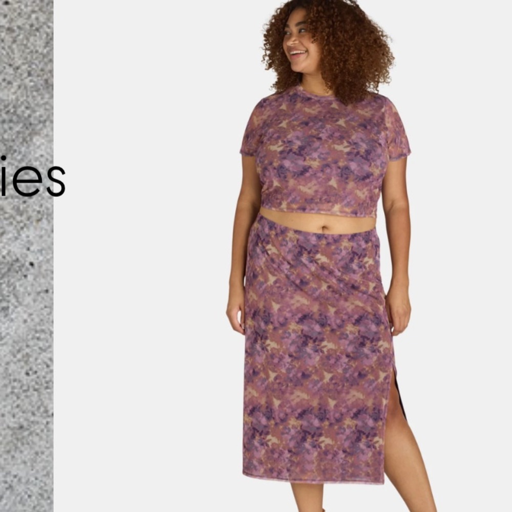 No Boundaries Multicolor Crop and Skirt Set 4x NWT